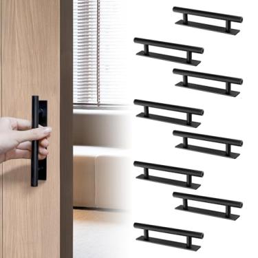 Imagem de Bagentry 8 pacotes de puxadores adesivos de armário de gaveta, alças adesivas de plástico ABS para armários, design sem perfuração, puxadores de gaveta adesivos para janela de armário de guarda-roupa