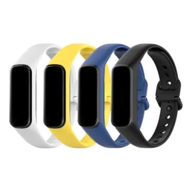 Imagem de 4 Pulseiras De Silicone Para Fit2 R220 Fit 2 R220 Branco/ Amarelo / Az