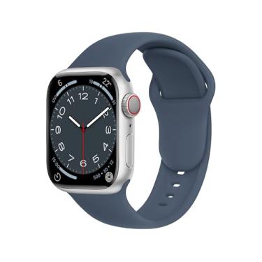 Imagem de DONEGANI Pulseira esportiva feminina C1D Ultra 2 de 49 mm, série 10 de 46 mm, 9, 8, 7, 45 mm e 41 mm, SE 6, 5, 4, 44 mm e 40 mm, 3 2 1 42 mm e 38 mm iWatch, pulseira masculina de silicone azul oceano