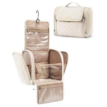 Imagem de Bolsa de higiene pessoal BAGSMART Travel Makeup com gancho suspenso be
