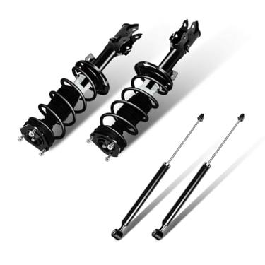 Imagem de SCITOO - Conjunto completo de molas dianteiras 2 peças + 2 amortecedores traseiros para Ford Fiesta 2010-2013 - Conjunto completo de escoras dianteiras traseiras completas com 172525 348018 5630 -