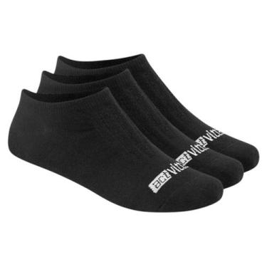 Imagem de Meia 3 Pares Invisível Soquete Unissex  Algodão Actvitta 4999.2, Preto