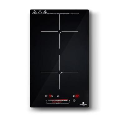 Imagem de Cooktop Indução 2 Bocas PandaPlus 3500W Preto Turbo 220V Embutir Bancada Vitrocerâmico Touch Trava Segurança