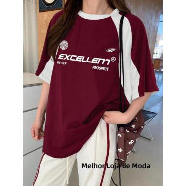 Imagem de Camiseta Feminina Plus Size Vermelha - Malha, Manga Curta e Gola O, BR