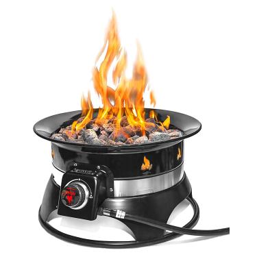 Imagem de Outland Living Firebowl 870 Premium para uso ao ar livre portátil com tampa e kit de transporte, 48 cm de diâmetro, ignição automática de 58.000 BTU