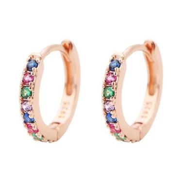 Imagem de Brincos de Argola Huggies Pequenos Arco-Íris - 2 Peças - Para Cartilag