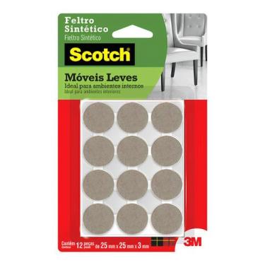 Imagem de Feltro Sintético Móveis Scotch Redondo Marrom Pequeno P 3M