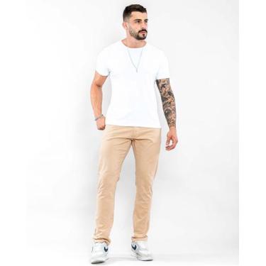 Imagem de Calça Sarja Masculina Slim Fit Básica 22191 Capuccino - Consciência, C