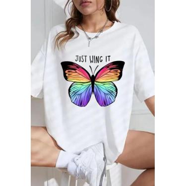Imagem de Camiseta Feminina Borboleta Just Wing Lançamento Street Moderno Method