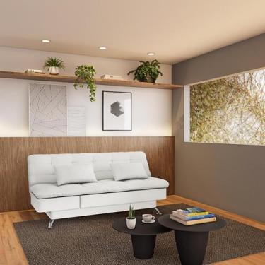 Imagem de Sofá-Cama Casal 3 Lugares Alana material sintético Branco - Mobly