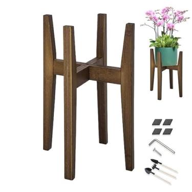 Imagem de Suporte para Flores Suporte para vaso de plantas tipo chão, bambus cruzados, suporte para flores de canto, plantas internas, estável para ambientes internos e externos Prateleira para Plantas