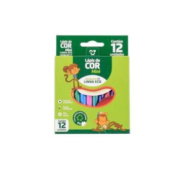 Imagem de Kit 30Cxs Mini Lápis De Cor Sextavado Linha Eco 12 Cores - Leo&leo