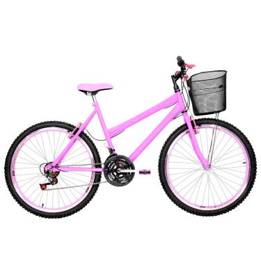 Imagem de Bicicleta Feminina Aro 26 Mtb Aero 18 Marchas Cor Rosa