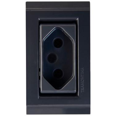 Imagem de Conjunto Para Móvel 1 Tomada 2p+t 10 A Tramontina Liz Grafite Tramontina