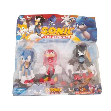 Imagem de Cartela Sonic The Hedgehog 3 Bonecos Miniaturas Sonic Knuckles E Werehog