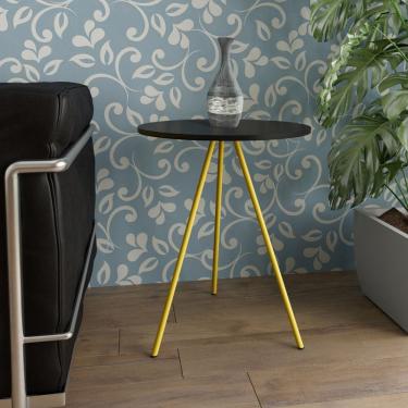 Imagem de Mesa Lateral Gabriela Wood Preto E Amarelo - Preto