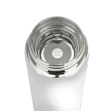 Imagem de Garrafa Térmica Inteligente De Inox 500ml Tampa C-sensor De Temperatura Led água Café Chá Branco