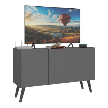 Imagem de Rack Retrô Para Tv Até 32 Polegadas Com Mp1067 Grafite preto