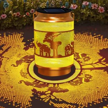 Imagem de EDOF Lanternas Solares À Prova D'Água Para Áreas Externas, Luzes Suspensas, Decoração De Jardim Em Formato Elefante, Decorativas Quintal, Gramado, Varanda, Pátio, Caminho, Mesa, Presentes Mulheres,