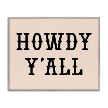 Imagem de Stupell Industries Southwestern Howdy Y'all Gray Framed Giclee Art Design por Daniela Santiago, 76 x 61 cm