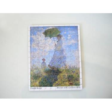 Imagem de Quebra-Cabeça Monet, Mulher com Sombrinha,120 Peças, Obra de Arte Clássica