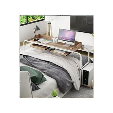 Imagem de SilteD Mesa para laptop sobre a mesa da cama, mesa sobre a cama com rodas, mesa sobre a cama para computador móvel com rodas para cama de solteiro/completo/queen/king size