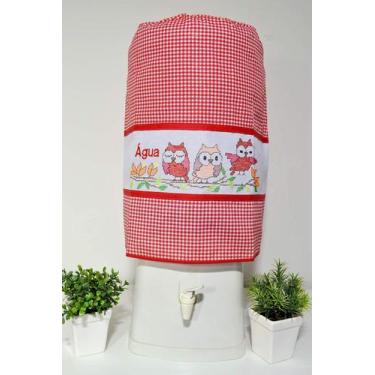 Imagem de Capa Galão de Água Xadrez 20 L - Corujinha Vermelha - Arte & Tear