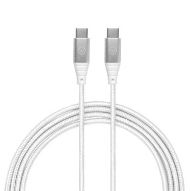 Imagem de Cabo USB-C para USB-C Hard Cable em Poliéster Branco - iWill