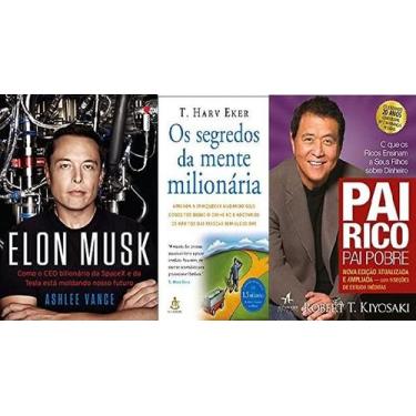 Imagem de Elon Musk + Pai Rico Pai Pobre + Os segredos da mente milionária - Alt