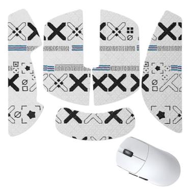 Imagem de NOUKAJU Fita aderente para mouse Lamzu Maya 4K sem fio para jogos, fita antiderrapante para mouse, kit de atualização de mouse profissional pré-cortado resistente ao suor autoadesivo (branco)