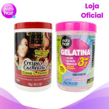 Imagem de Kit Creme Para Pentear Reconstrução Milagrosa Crespas & Cacheadas + Ge