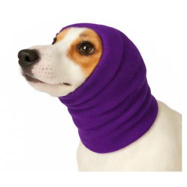 Imagem de Protetor Ouvido Orelha Auricular Cachorro Cães Caes Pet Barulho Fogos Ruído Calmante Ansiedade Aquecedor Canino (Roxo, Médio)