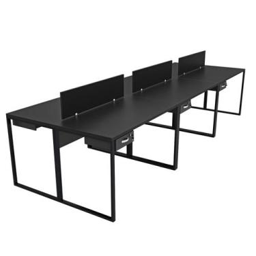 Imagem de Escrivaninha para Escritório com Gavetas Industrial Preto - Netmobil