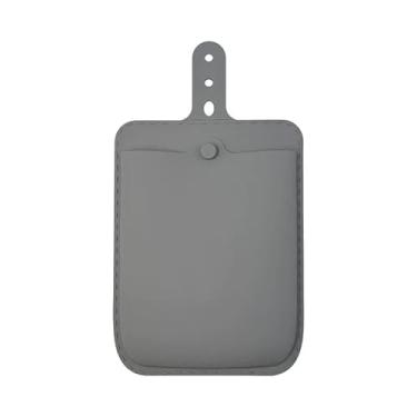 Imagem de Whattiho Bolsa de armazenamento de sucção de silicone – organizador de grande capacidade com 15 xícaras e alça de pressão para espelho, azulejo, mesa (cinza escuro)