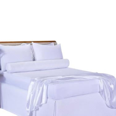 Imagem de Capa Protetora para Colchão de Camas Box, Impermeável, Matelada, Branca, Microfibra 100% Poliéster (Casal Queen)