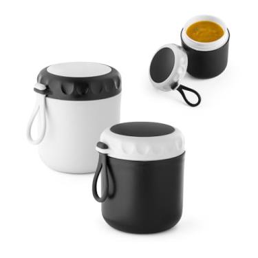Imagem de Recipiente Pote Térmico 380 ml Com Alça Portátil Para Alimentos Adulto Infantil Bêbe (Preto)