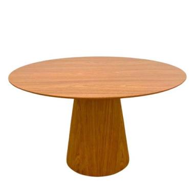 Imagem de Mesa de Jantar Cone Redonda 140 cm Base e Tampo Freijó - Linn Shop