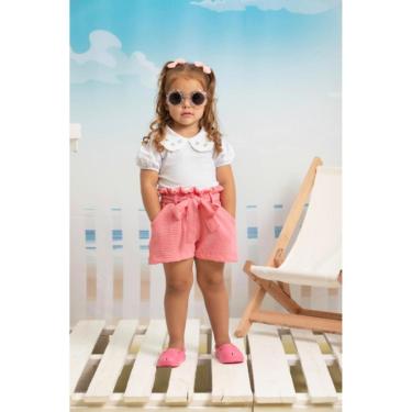 Imagem de Conjunto Luxo Blusa + Shorts Menina Verão Lessa Kids B9165-Feminino