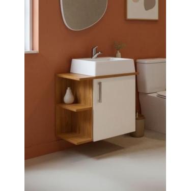 Imagem de Gabinete para Banheiro com Cuba 50cm Mdf Freijo Moscou - On Móveis