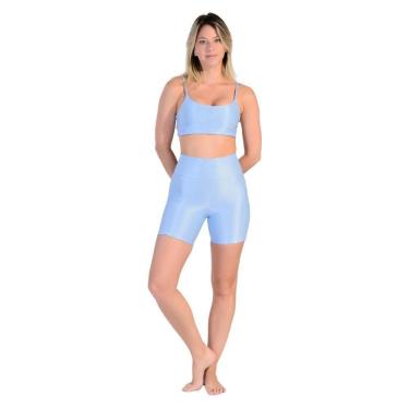 Imagem de Conjunto Esportivo Shorts Básico + Top de Alça em Tecido Half Shine Wunder-Feminino