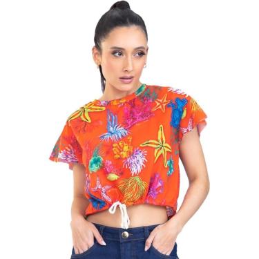 Imagem de Blusa Onça Preta Amarracao PR23 Azul Feminino-Feminino