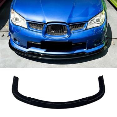 Imagem de Difusor de lábio do spoiler do para-choque dianteiro do carro, peça de modificação compatível com Impreza Wrx Sti 2006-2007 capa protetora de para-choque (preto brilhante)