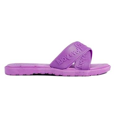 Imagem de Sandália Infantil Feminina, Chinelo Antiderrapante, Lilás com Estampa de Corações, Tamanhos 25-32 (Lilás, BR, Criança de 9 a 12 anos, Numérico, 26)