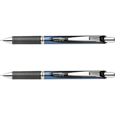 Imagem de Caneta de gel líquido retrátil de luxo RTX da Pentel EnerGel, Embalagem com 2, Preto, 0.7mm Needle