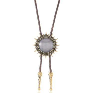 Imagem de Dlknp Colar ocidental de couro cowgirl para mulheres, acessórios de fantasia, joias ocidentais, 15.75-31.5 inches, Liga de aço, Sem Pedra Preciosa