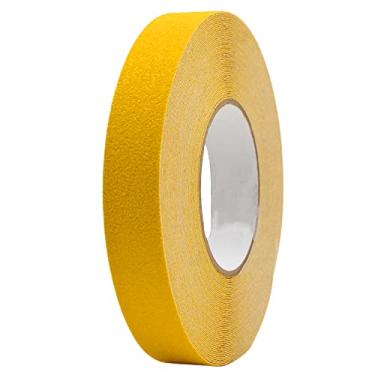 Imagem de Fita antiderrapante MAT Safe Step, amarela - 2,5 cm x 20 m Rolo antiderrapante para escadas, fita de tração à prova de clima interno/externo com óxido de alumínio de 60 grãos