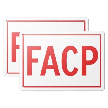 Imagem de 101SignCity Placa de alumínio de 25,4 cm x 17,8 cm para ponto de controle e acesso ao painel de alarme de incêndio - "FACP" - pacote com 2