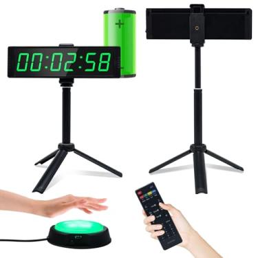 Imagem de YZ Relógio de ginástica para academia em casa, temporizador de fitness com cronômetro, cronômetro digital grande, relógio de parede digital 12/24H, com suporte