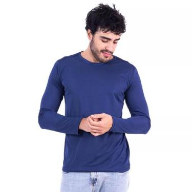 Imagem de Blusa Térmica Masculina Gola Redonda Peluciada Para dias Frios Inverno