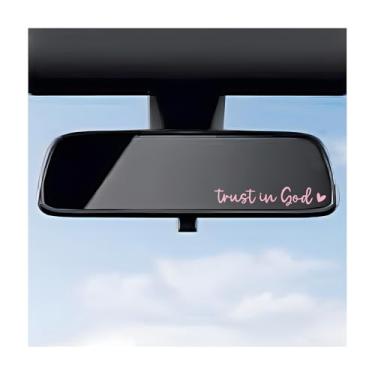 Imagem de DXNQ 4 peças de decalques de espelho retrovisor Trust in God, adesivos decorativos de vinil automotivo para espelho retrovisor, adesivos impermeáveis Trust in God para laptop de carro, caminhão